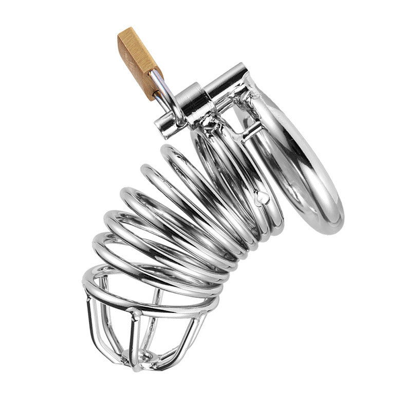 Purple Metal Chastity Cage β Male Locking Cage with Key