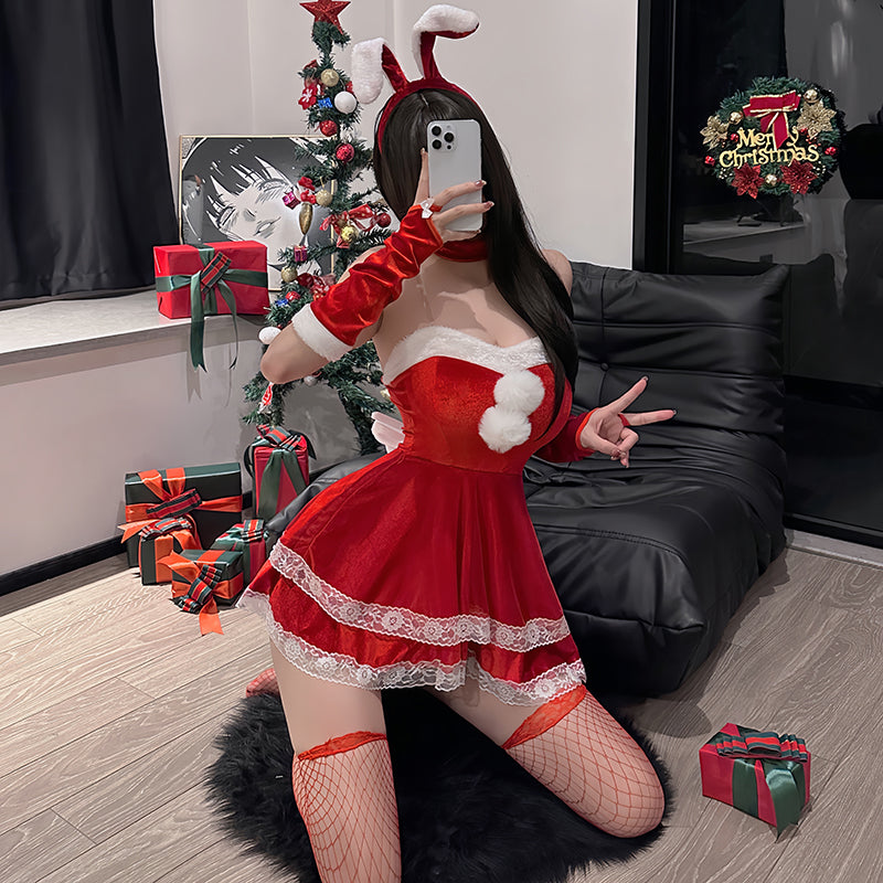 Sexy Christmas costume performance uniform temptation suit pajamas-D8579