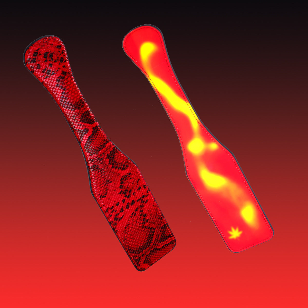 "Color-Changing Leather Paddle – Heat Sensitive BDSM Spanking