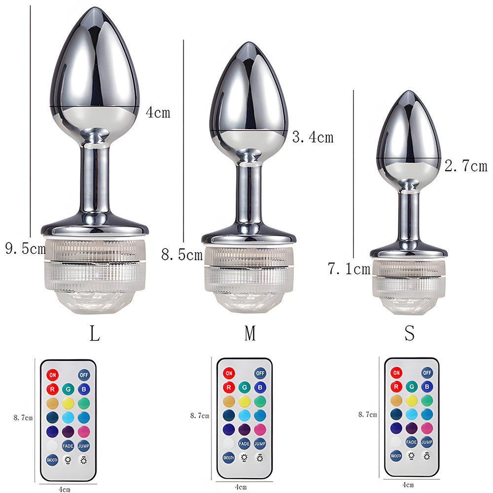 Remote Control RGB Metal Butt Plug——Colorful Luminous Vibrating Toy