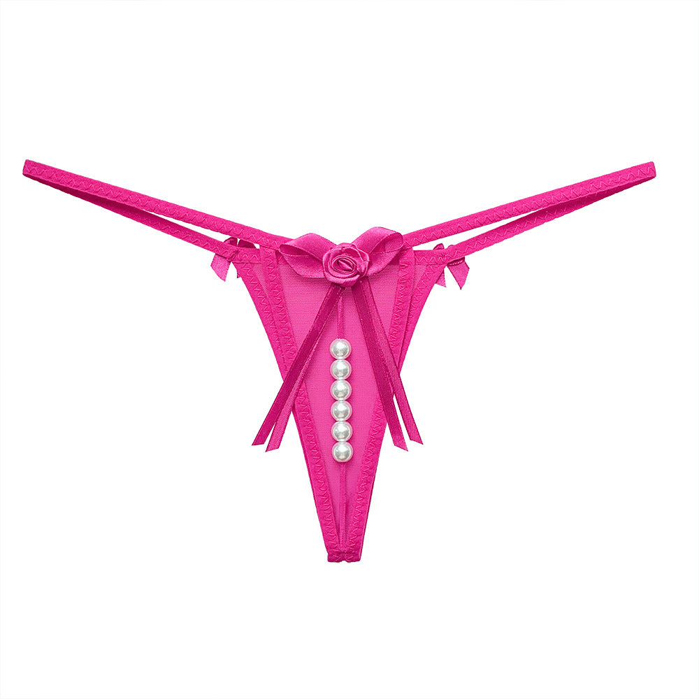 Hollow flower decoration temptation pearl panties
