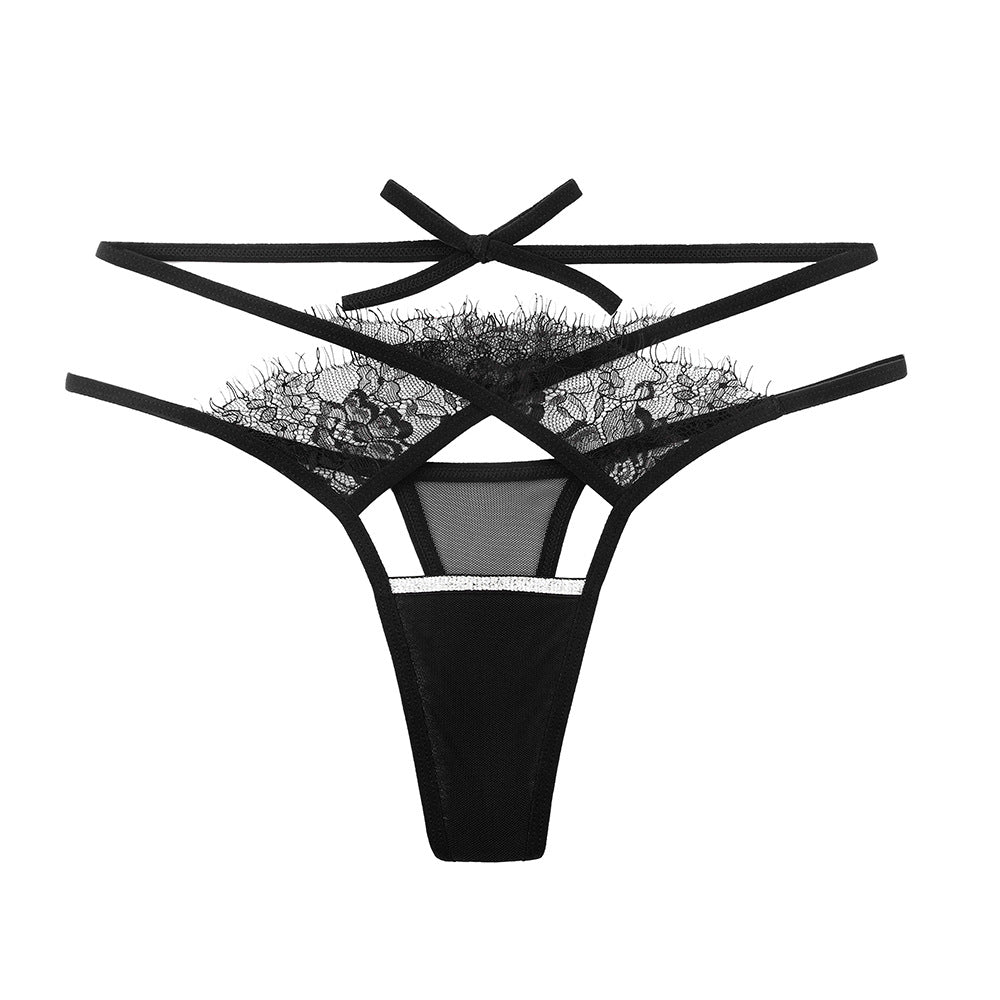 Hollow Lace-up Flash Temptation Sexy Thong