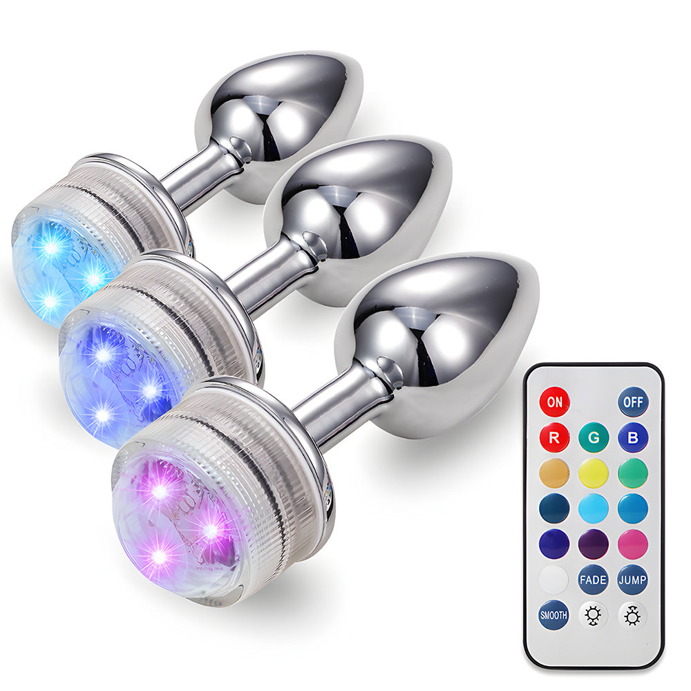 Remote Control RGB Metal Butt Plug——Colorful Luminous Vibrating Toy