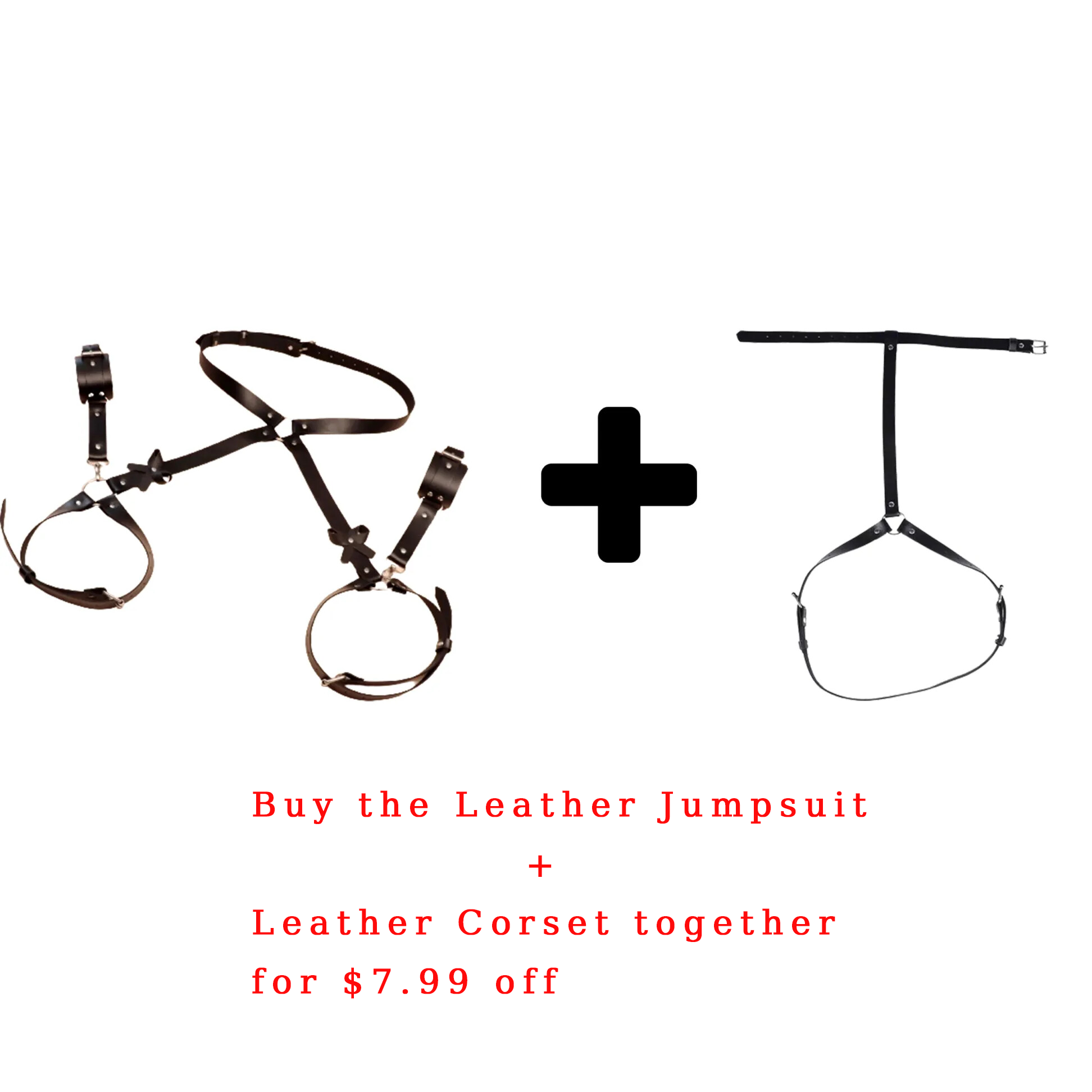 Seductive SM bow leather hip bondage