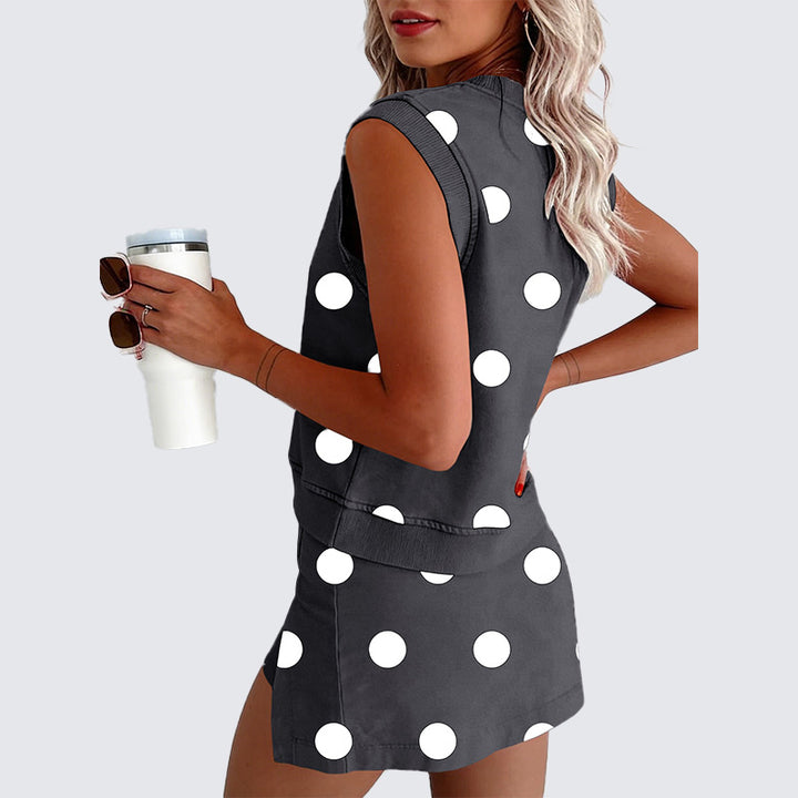 Relaxed Polka Dot Top &amp; Skort Set