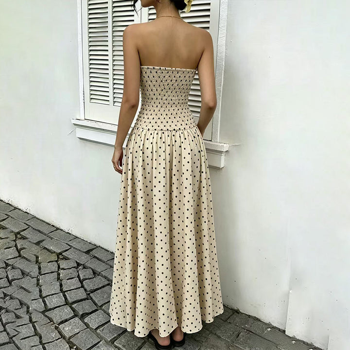 Strapless Polka Dot Maxi Dress