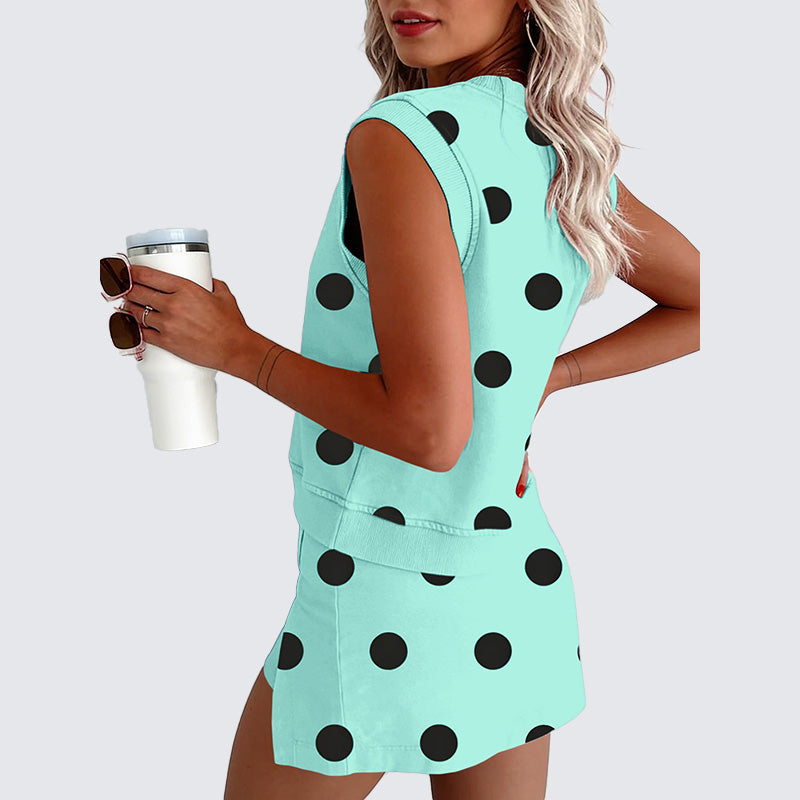 Relaxed Polka Dot Top &amp; Skort Set
