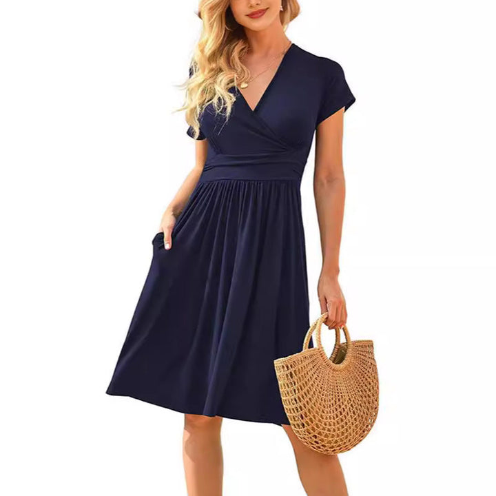 Elegant Floral Wrap Midi Dress