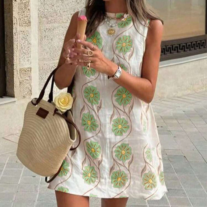 Pink Floral Sleeveless Tank Dress