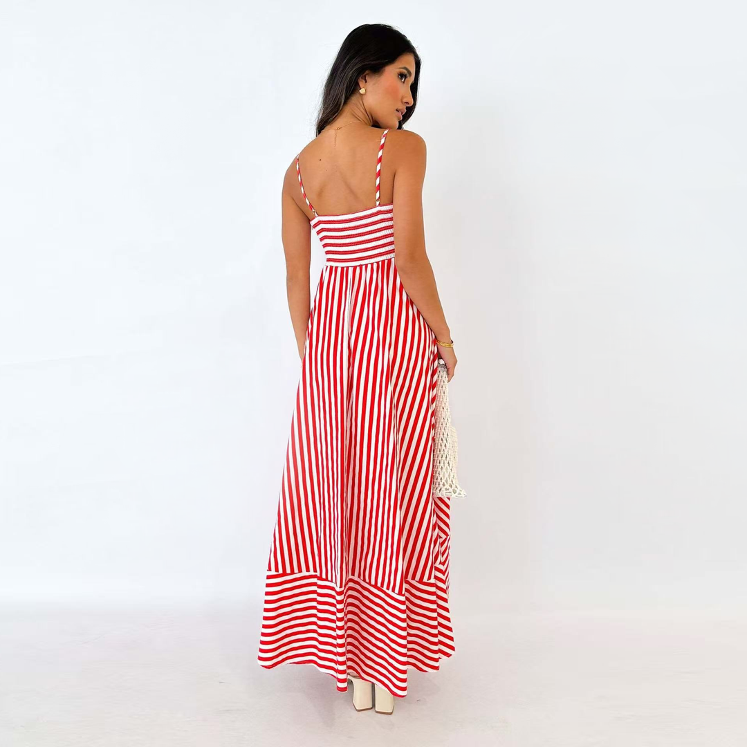 Striped Spaghetti Strap Maxi Dress
