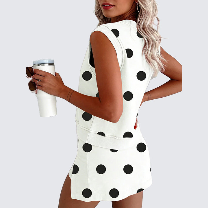 Relaxed Polka Dot Top &amp; Skort Set