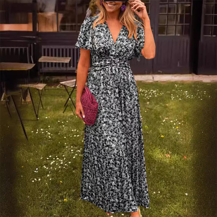 Elegant Floral V-Neck Maxi Dress