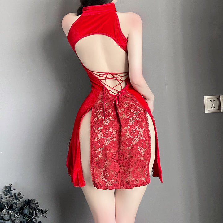 Sexy pure lace temptation cheongsam