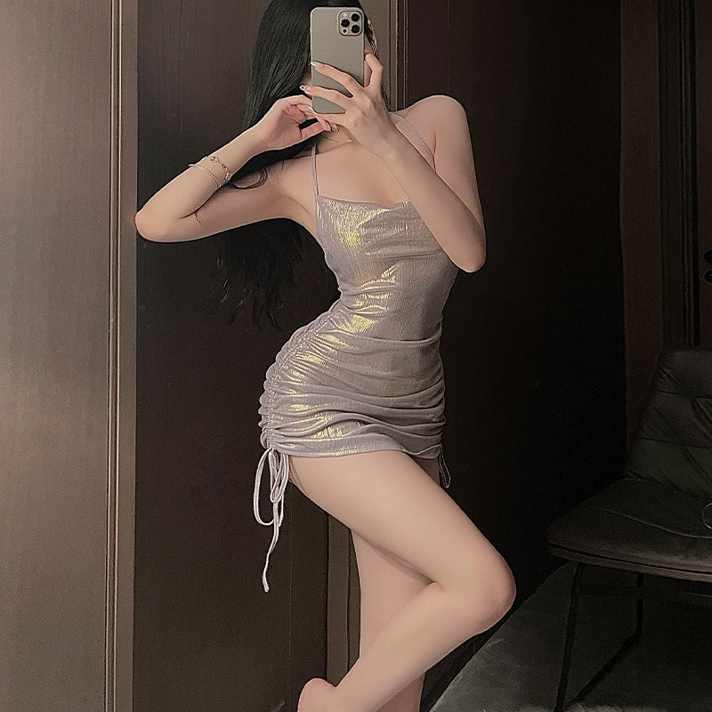 Sexy backless uniform temptation free to take off hip skirt-D1066