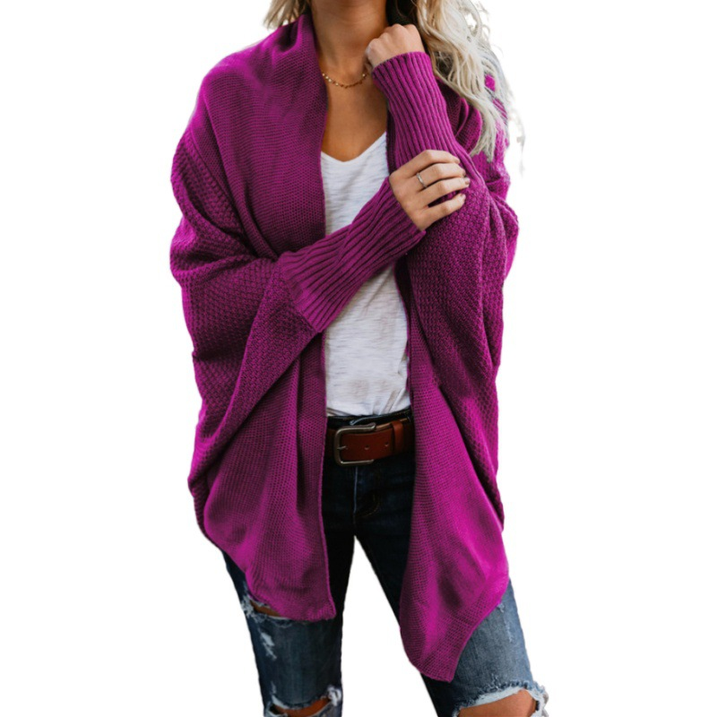Women’s Off-Shoulder Knit Cardigan – Oversized Fit