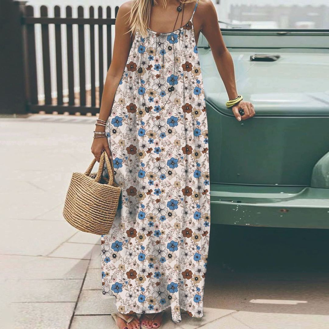 Plus-size backless halter dress