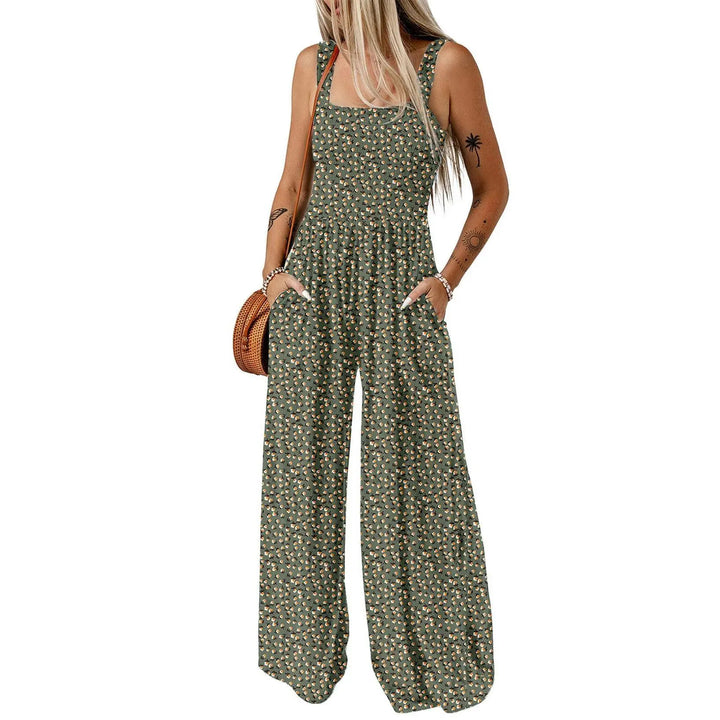 Boho Printed Spaghetti Strap Jumpsuit