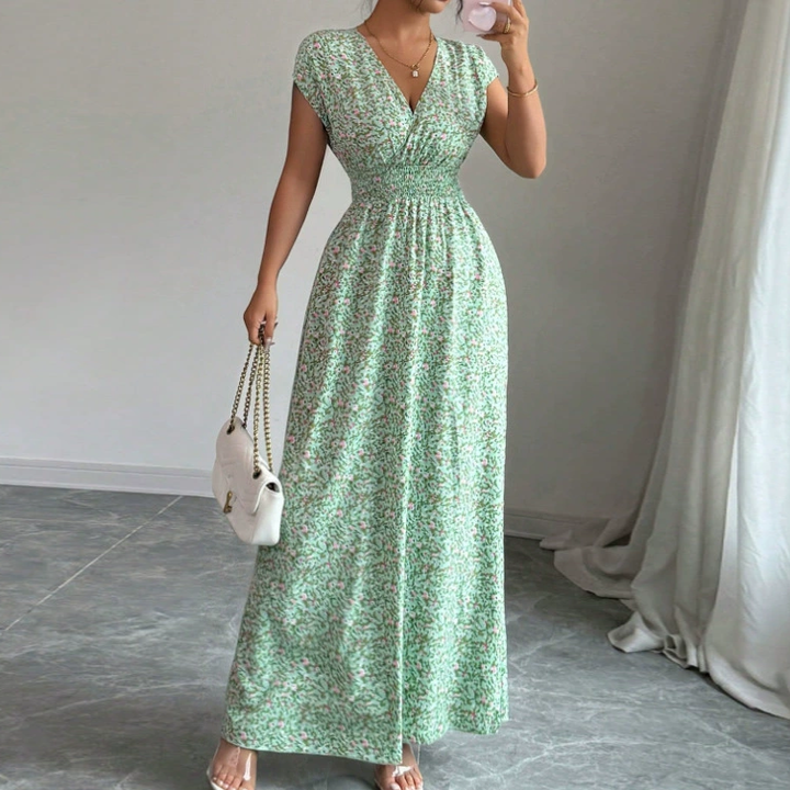 Floral Surplice Maxi Dress