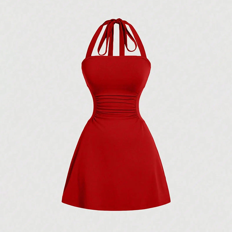 French Inspired Polka Dot Summer Mini Dress