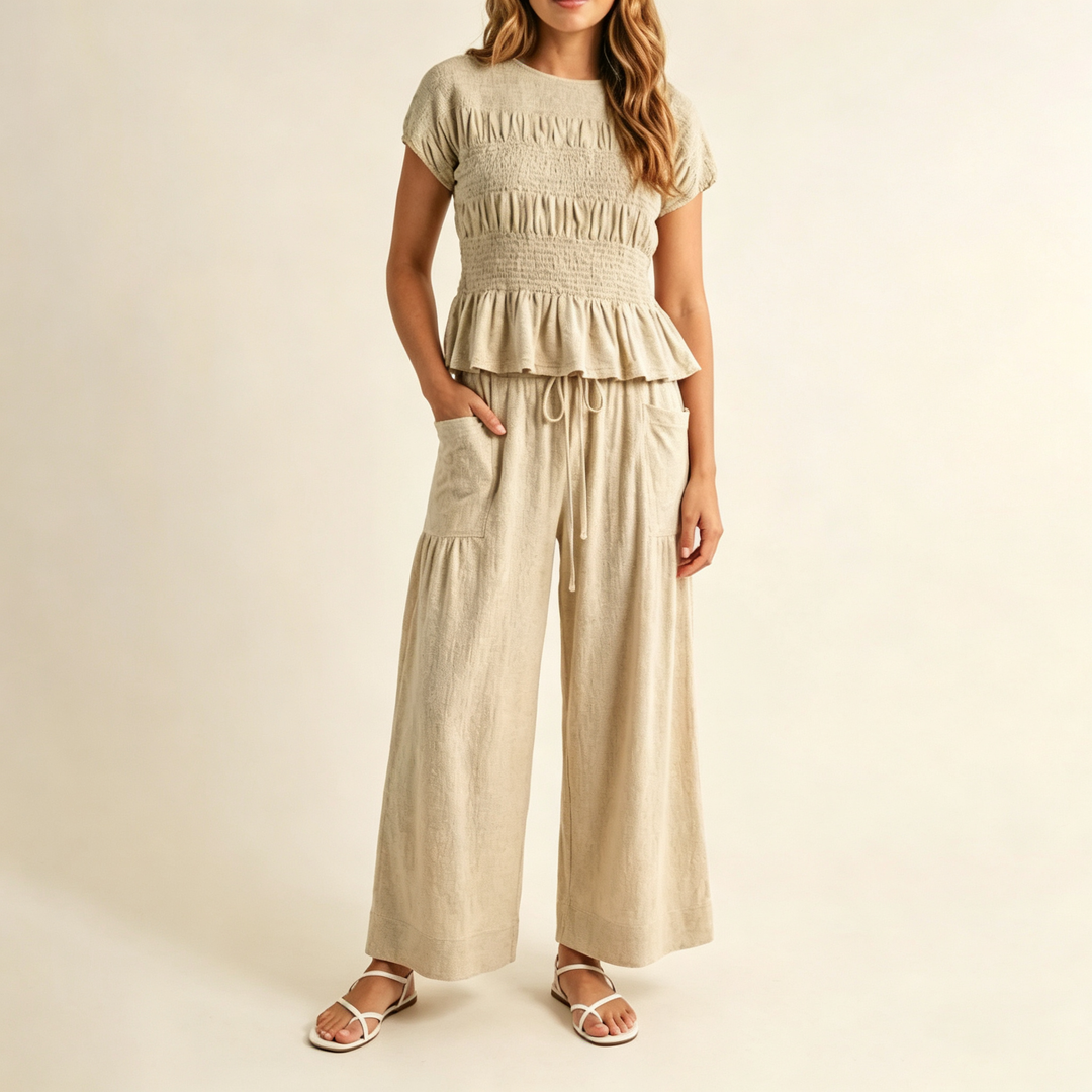Relaxed Fit Short Sleeve Lounge Set