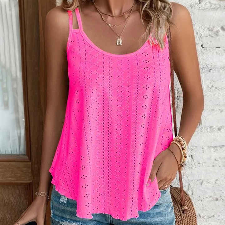Eyelet Double Strap Tank Top