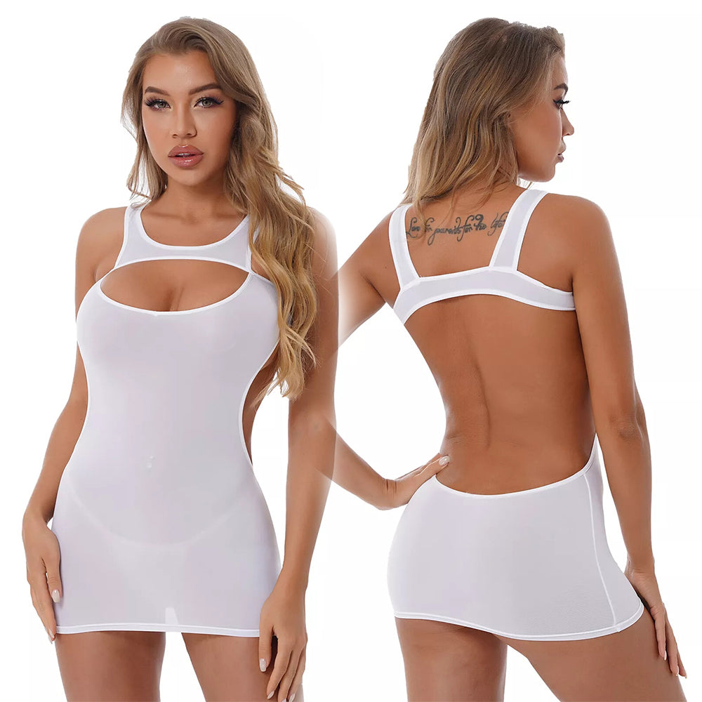 Hollow back sleeveless dress