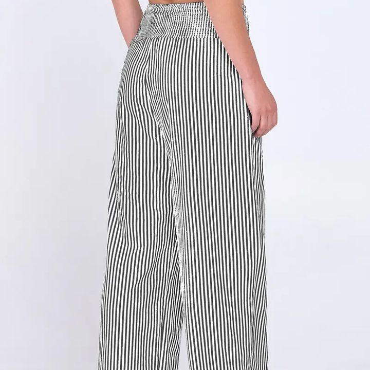 High-Waisted Striped Wide Leg Lounge Pants