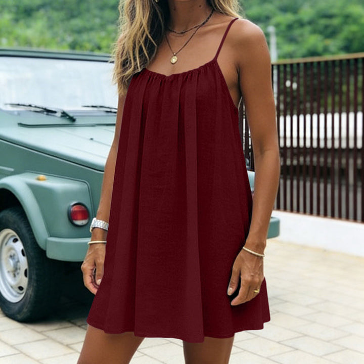 Ruched Backless Cami Mini Dress