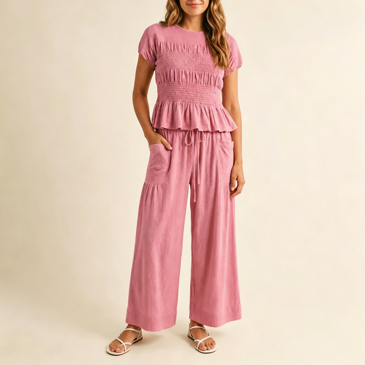 Relaxed Fit Short Sleeve Lounge Set