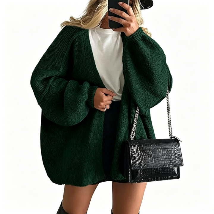 Women’s Chunky Knit Cardigan – Relaxed Fit