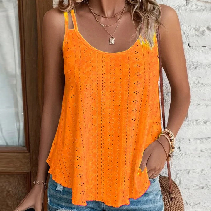 Eyelet Double Strap Tank Top