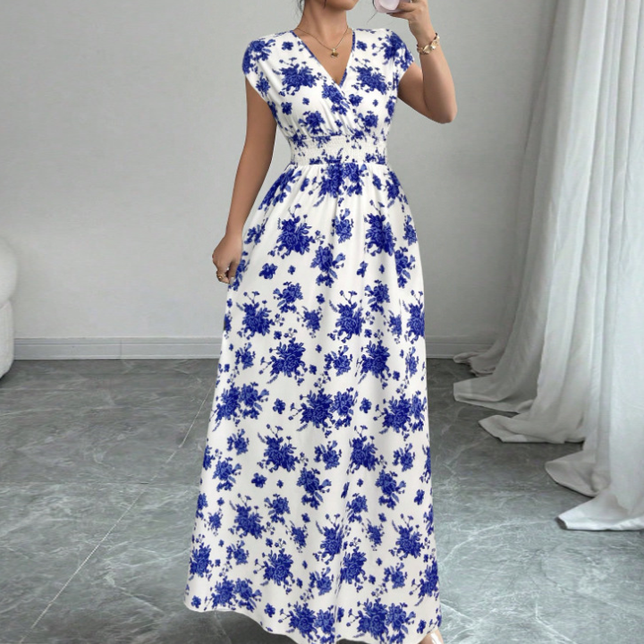 Floral Surplice Maxi Dress