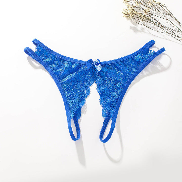 Lace crotchless panties