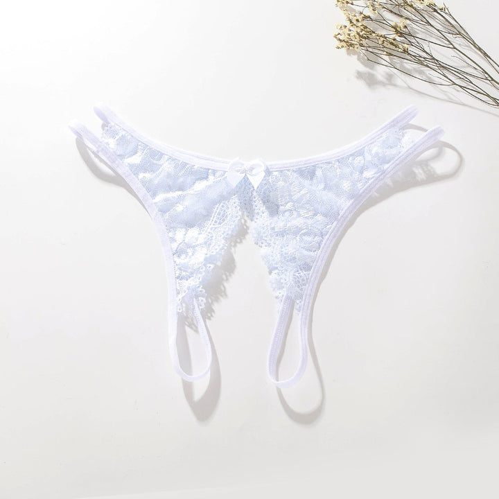 Lace crotchless panties