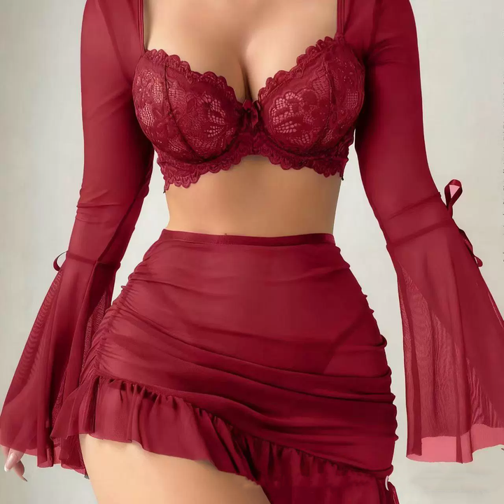 Sexy Plus Size Sheer Lace Set