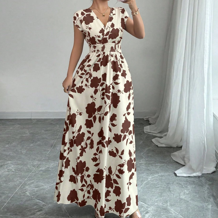 Floral Surplice Maxi Dress