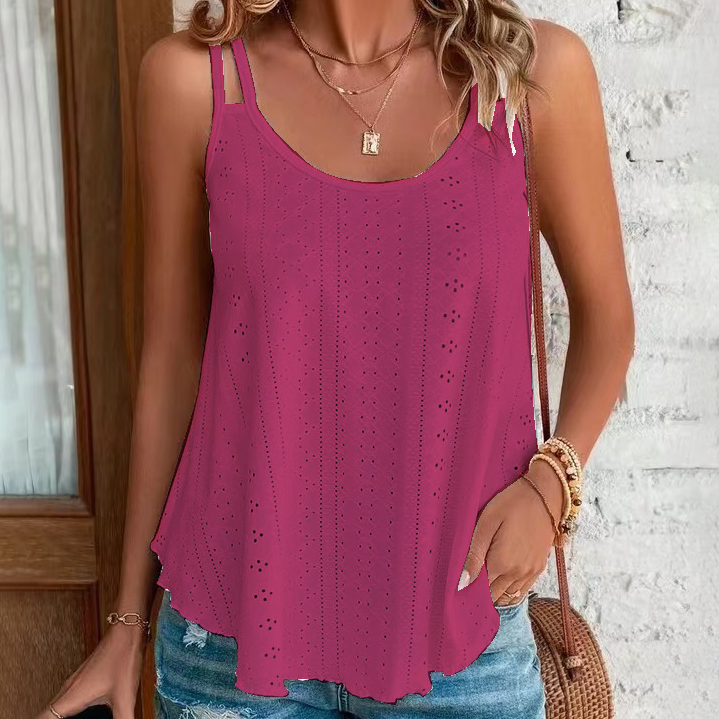 Eyelet Double Strap Tank Top