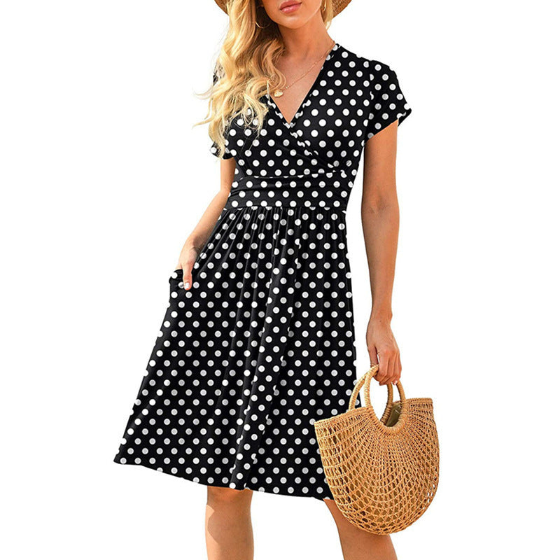 Elegant Floral Wrap Midi Dress