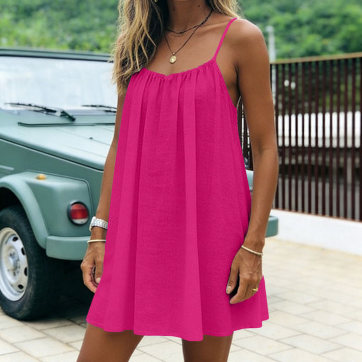 Ruched Backless Cami Mini Dress