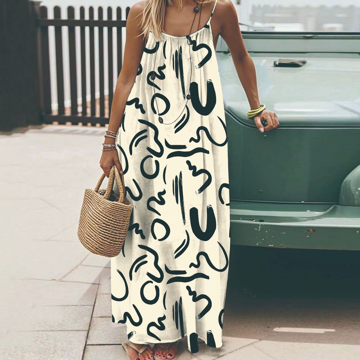 Plus-size backless halter dress