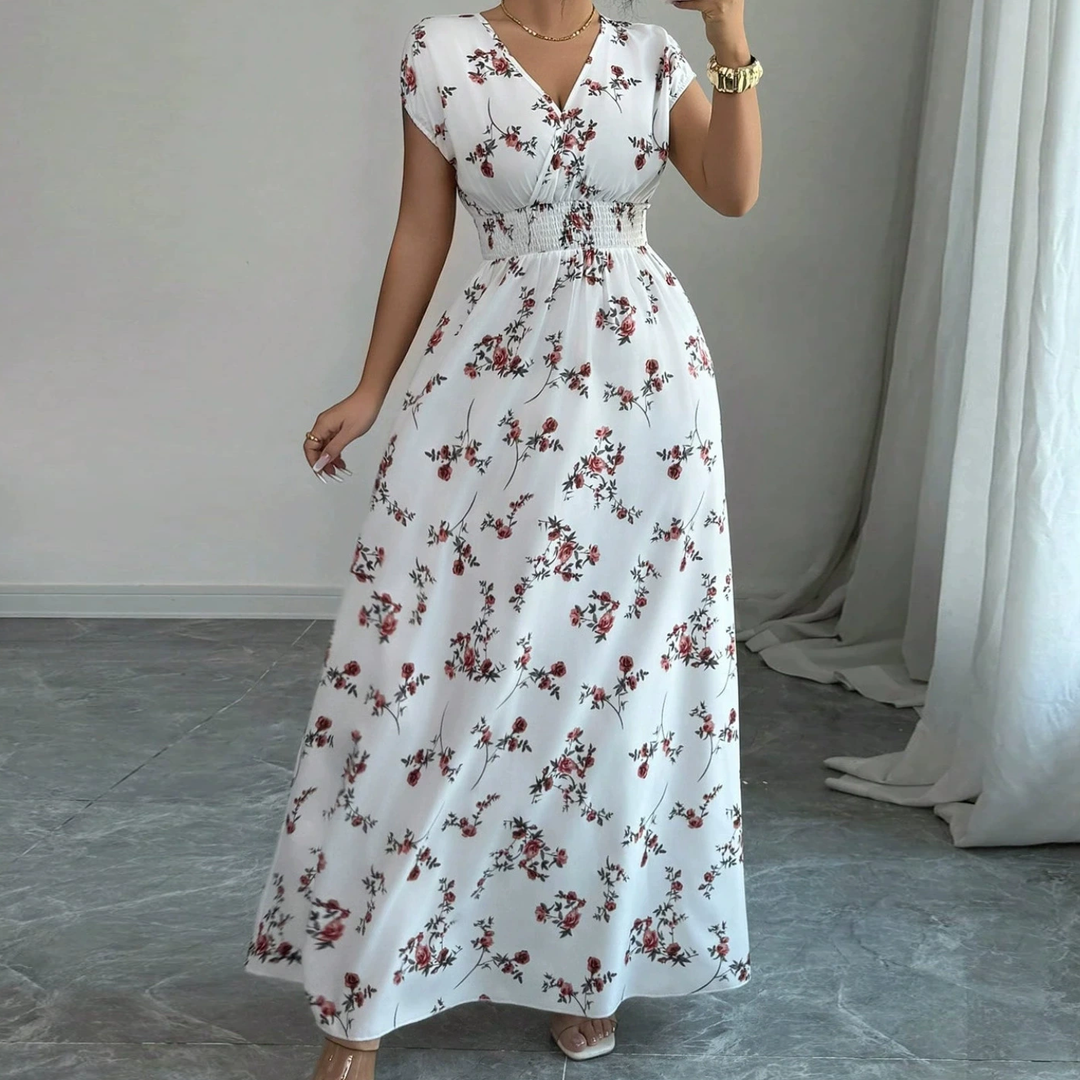 Floral Surplice Maxi Dress