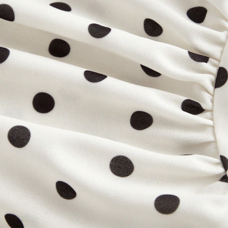 French Inspired Polka Dot Summer Mini Dress