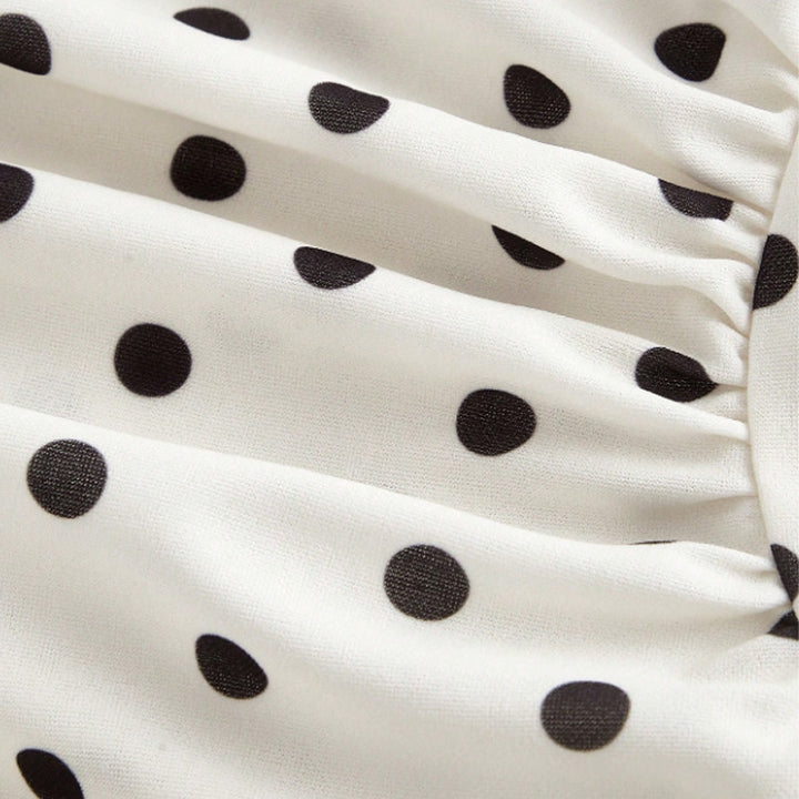 French Inspired Polka Dot Summer Mini Dress