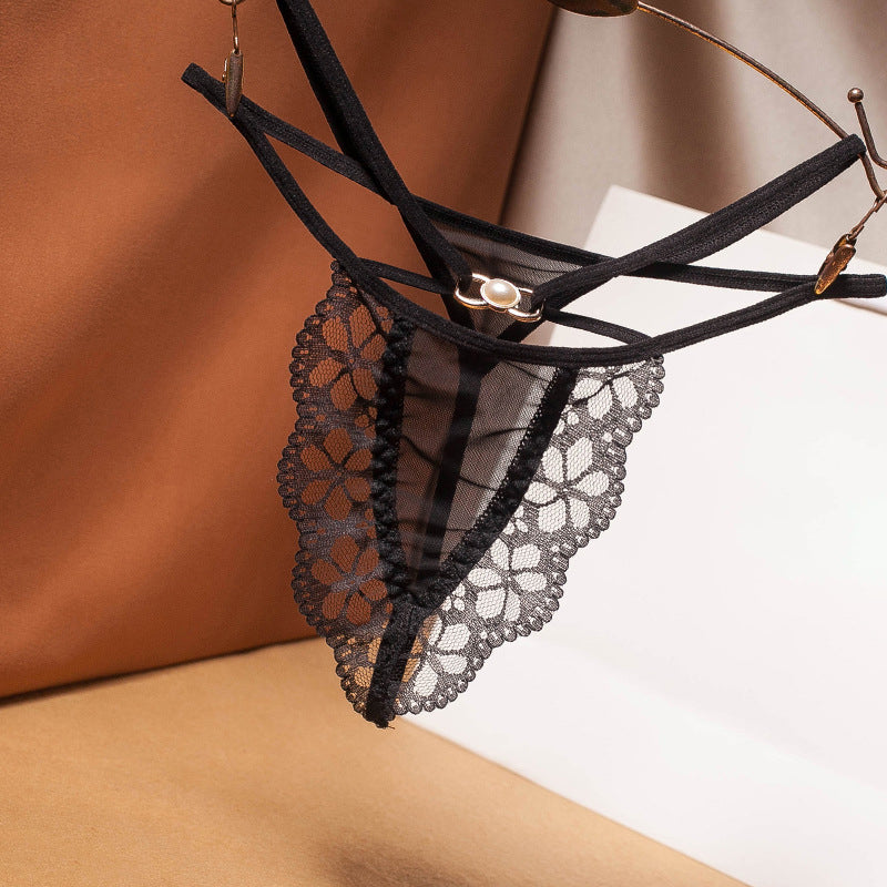 Low Rise Cross Lace Thong