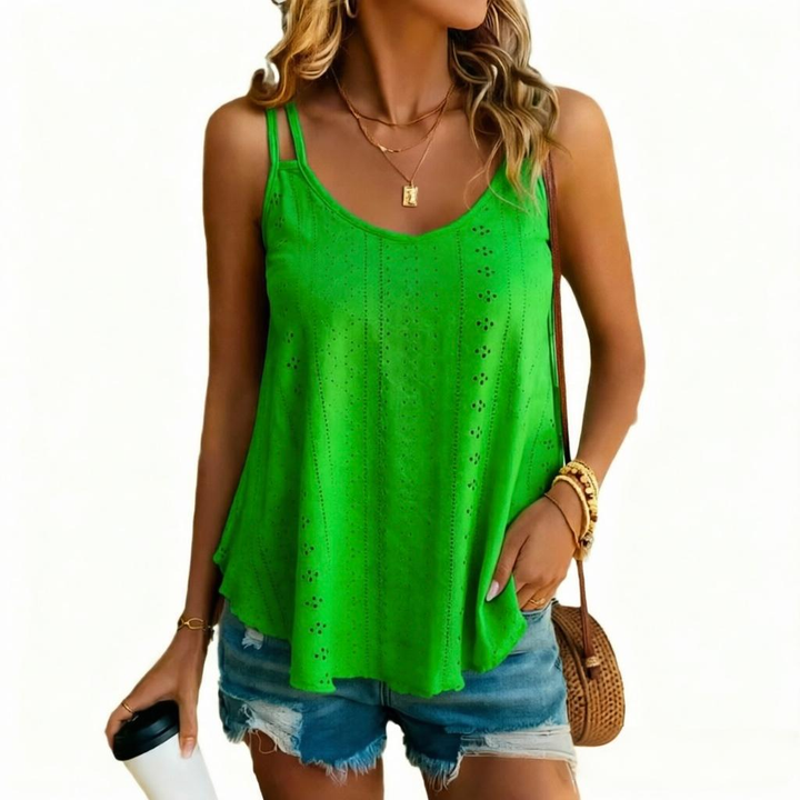Eyelet Double Strap Tank Top