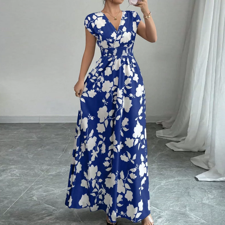 Floral Surplice Maxi Dress