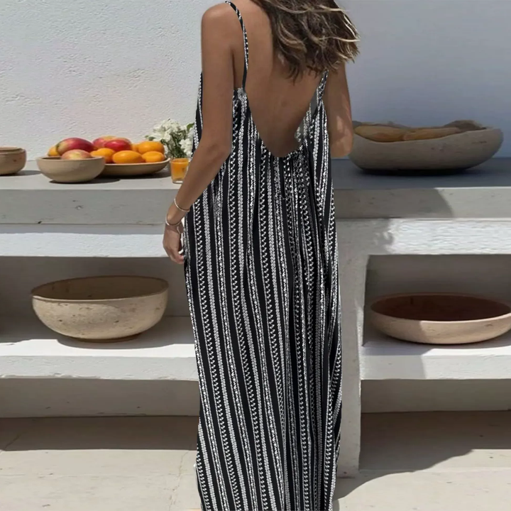 Plus-size backless halter dress