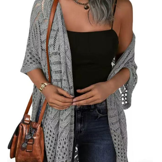 Bohemian style crochet tassel cover-up