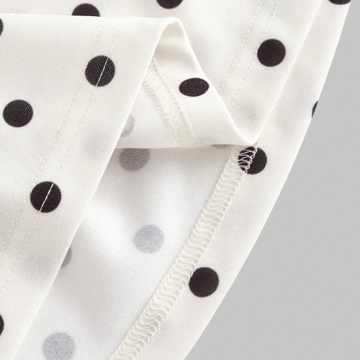French Inspired Polka Dot Summer Mini Dress