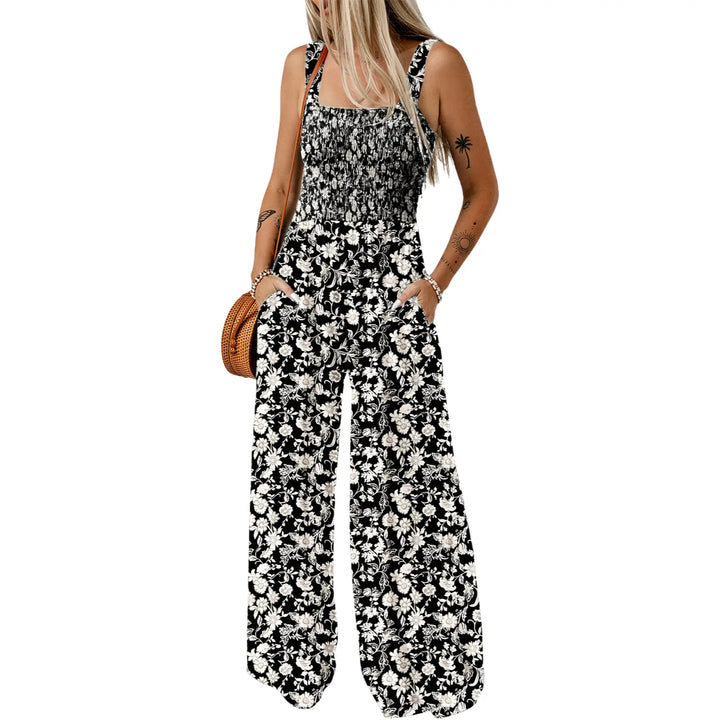 Boho Printed Spaghetti Strap Jumpsuit